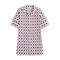 Red And Blue American Star Pattern Print Cotton Hawaiian Shirt