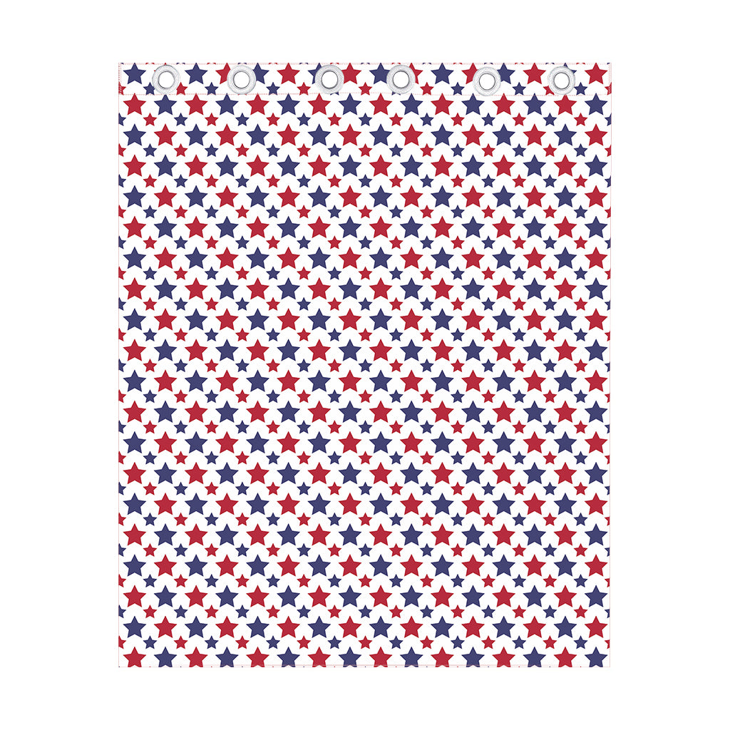 Red And Blue American Star Pattern Print Curtain