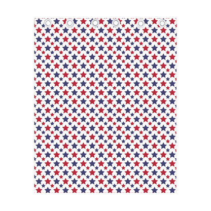 Red And Blue American Star Pattern Print Curtain