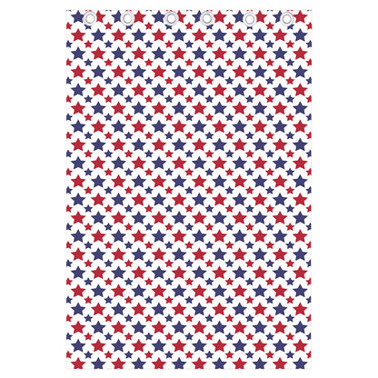 Red And Blue American Star Pattern Print Curtain