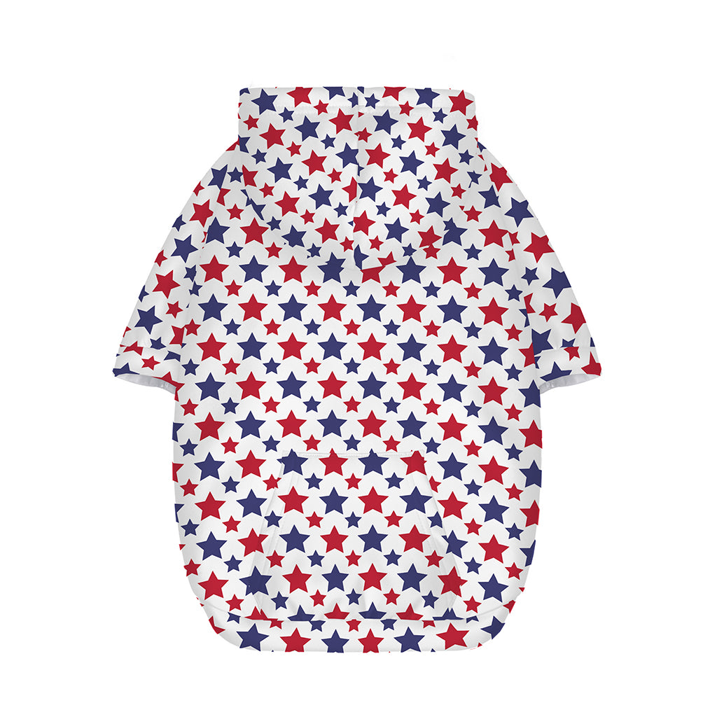 Red And Blue American Star Pattern Print Dog Zip Up Hoodie