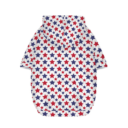 Red And Blue American Star Pattern Print Dog Zip Up Hoodie