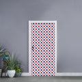 Red And Blue American Star Pattern Print Door Sticker