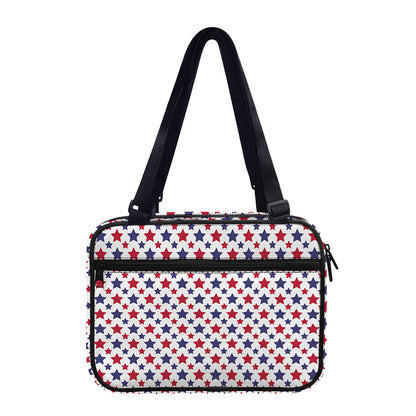 Red And Blue American Star Pattern Print Double Strap Bible Bag