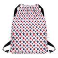 Red And Blue American Star Pattern Print Drawstring Backpack