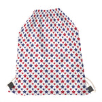 Red And Blue American Star Pattern Print Drawstring Bag