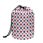 Red And Blue American Star Pattern Print Drawstring Makeup Bag
