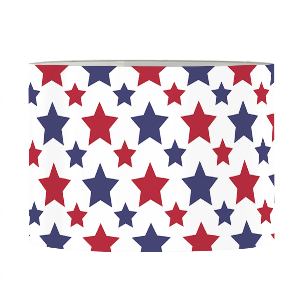 Red And Blue American Star Pattern Print Drum Lamp Shade