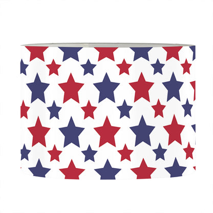 Red And Blue American Star Pattern Print Drum Lamp Shade