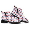 Red And Blue American Star Pattern Print Flat Ankle Boots