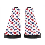 Red And Blue American Star Pattern Print Flat Ankle Boots