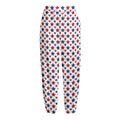 Red And Blue American Star Pattern Print Fleece Lined Knit Pants