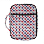Red And Blue American Star Pattern Print Front Pocket Bible Bag