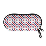 Red And Blue American Star Pattern Print Glasses Case