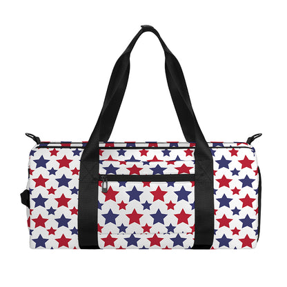 Red And Blue American Star Pattern Print Gym Bag
