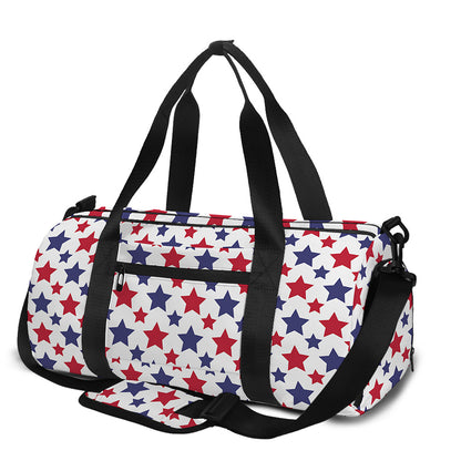 Red And Blue American Star Pattern Print Gym Bag