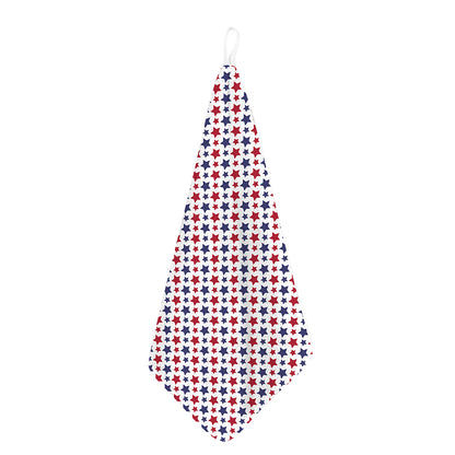 Red And Blue American Star Pattern Print Hand Towel