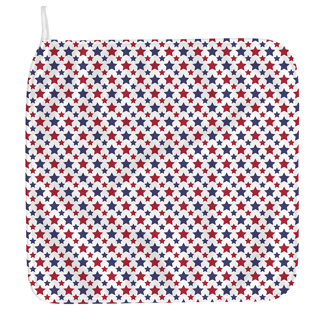 Red And Blue American Star Pattern Print Hand Towel