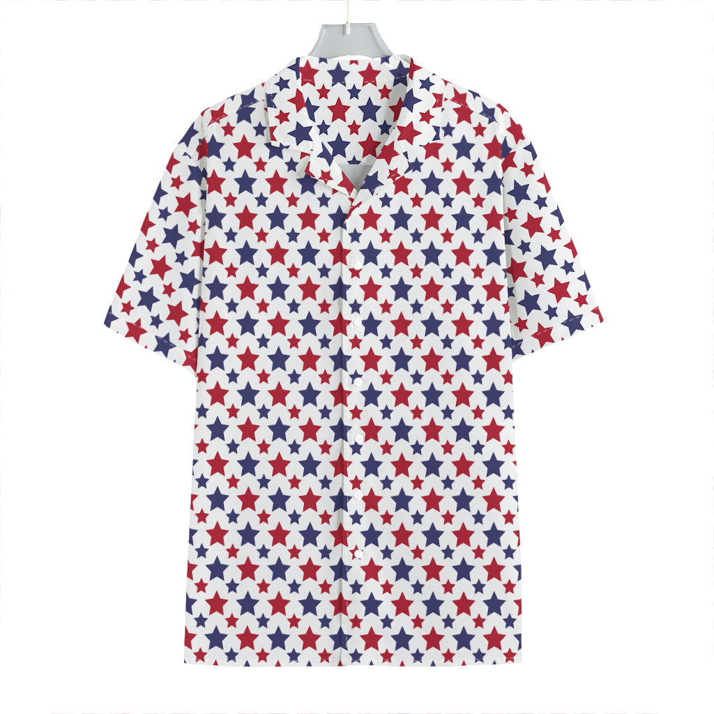 Red And Blue American Star Pattern Print Hawaiian Shirt
