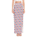Red And Blue American Star Pattern Print High Slit Maxi Skirt