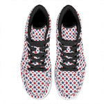 Red And Blue American Star Pattern Print High Top Leather Sneakers