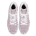 Red And Blue American Star Pattern Print High Top Leather Sneakers