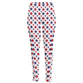 Red And Blue American Star Pattern Print High-Waisted Pocket Leggings