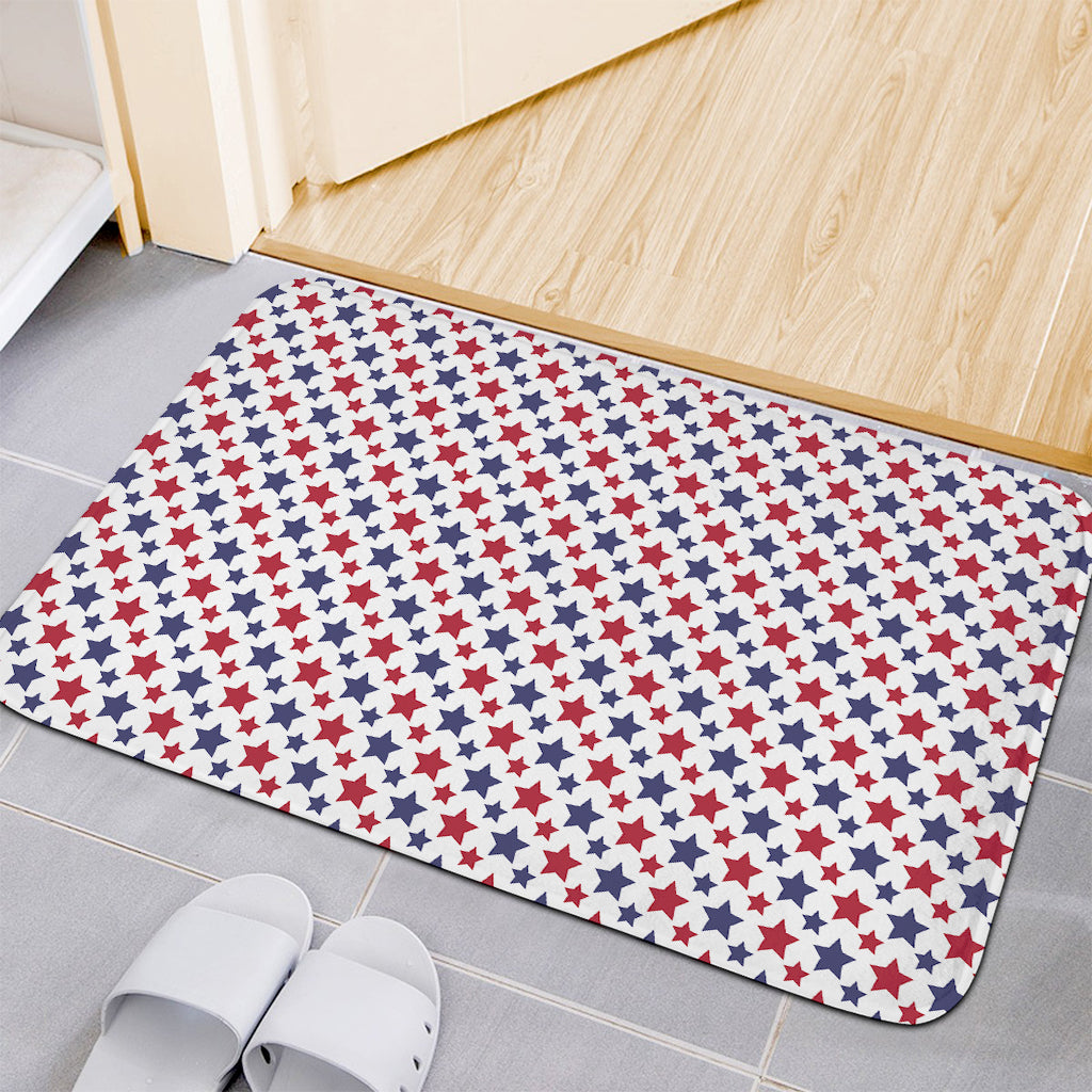 Red And Blue American Star Pattern Print Indoor Door Mat