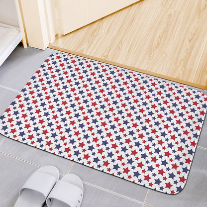 Red And Blue American Star Pattern Print Indoor Door Mat