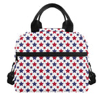 Red And Blue American Star Pattern Print Insulated Lunch Bag