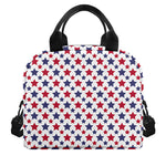 Red And Blue American Star Pattern Print Insulated Lunch Bag