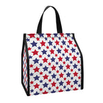 Red And Blue American Star Pattern Print Insulated Lunch Tote