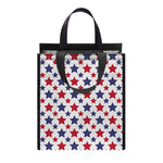 Red And Blue American Star Pattern Print Insulated Lunch Tote
