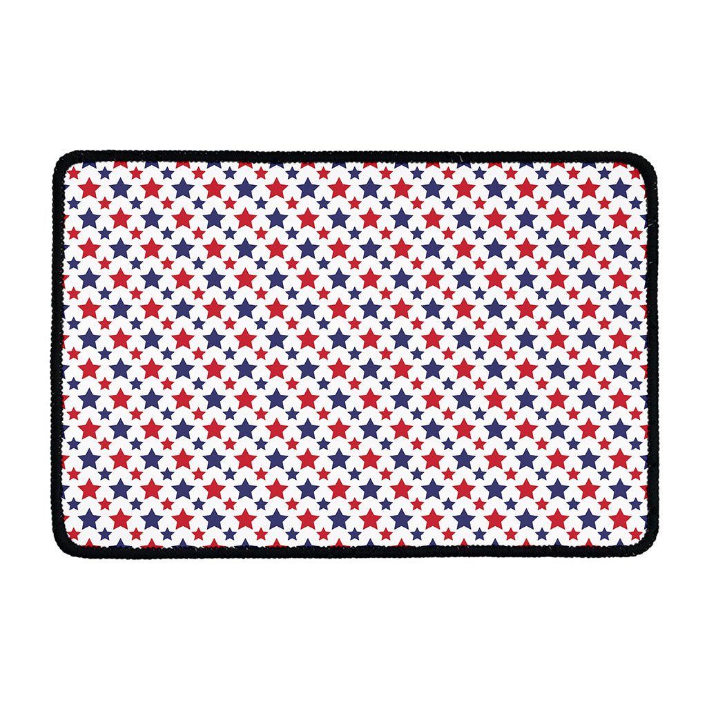 Red And Blue American Star Pattern Print Kitchen Mat