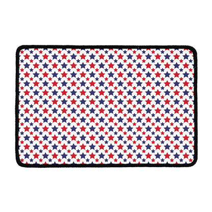 Red And Blue American Star Pattern Print Kitchen Mat