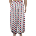 Red And Blue American Star Pattern Print Lantern Pants