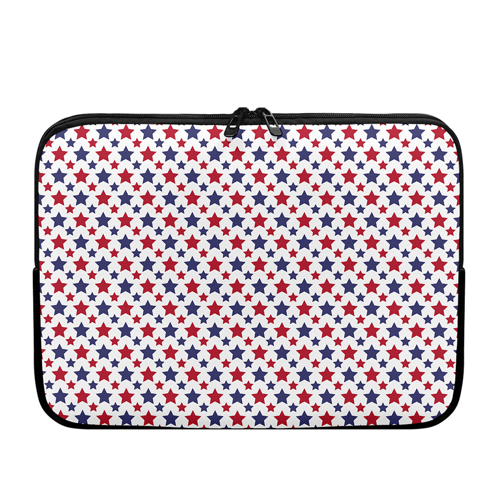 Red And Blue American Star Pattern Print Laptop Sleeve