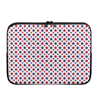 Red And Blue American Star Pattern Print Laptop Sleeve