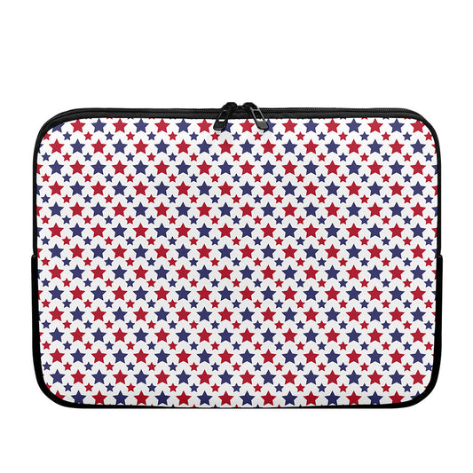 Red And Blue American Star Pattern Print Laptop Sleeve