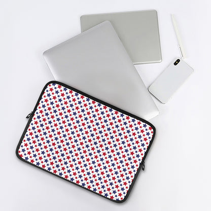 Red And Blue American Star Pattern Print Laptop Sleeve