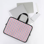 Red And Blue American Star Pattern Print Laptop Sleeve With Handle