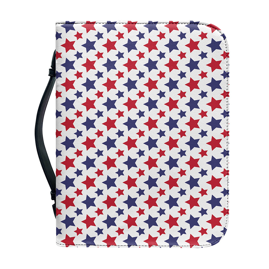 Red And Blue American Star Pattern Print Leather Bible Cover