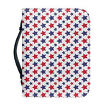 Red And Blue American Star Pattern Print Leather Bible Cover
