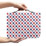 Red And Blue American Star Pattern Print Leather Bible Cover