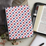 Red And Blue American Star Pattern Print Leather Bible Cover