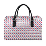 Red And Blue American Star Pattern Print Leather Duffle Bag