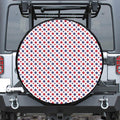 Red And Blue American Star Pattern Print Leather Spare Tire Cover