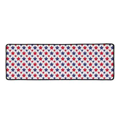 Red And Blue American Star Pattern Print Long Kitchen Mat