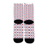 Red And Blue American Star Pattern Print Long Socks