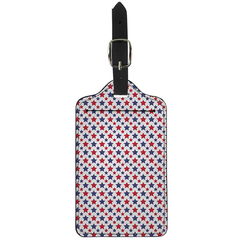 Red And Blue American Star Pattern Print Luggage Tag